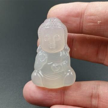 新款天然玉石冰種玉髓佛玉掛件白玉瑪瑙娃娃佛玉吊墜玉佛