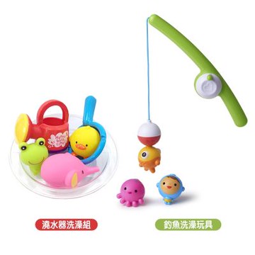 《樂雅 Toyroyal》洗澡玩具-澆水器洗澡組+munchkin釣魚洗澡玩具