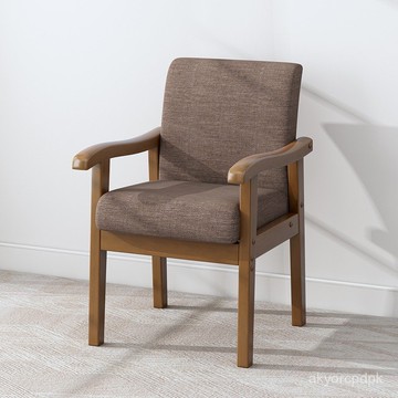 臺灣熱銷 小紅書衕款 🎀 實木椅子單人沙髮椅電腦辦公麻將老人椅扶手靠背椅凳子餐桌椅單椅 PYT4