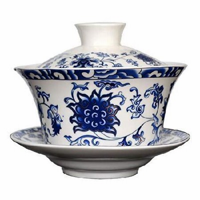 特別価格Gaiwan 6.8oz/10oz Gongfu Tea Jingdezhen Ceramic Tureen Teacup Sancai Golden Lotus Saucer Set (10oz/300cc)好評販売中