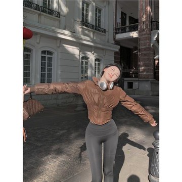 Beloved千金金 高級感時尚洋氣顯白收腰顯瘦立領氣質短款棉服外套