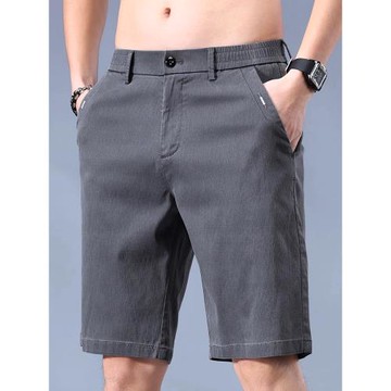 2025新款冰絲五分休閑西裝短褲男款夏季薄款直筒中褲男士夏天外穿