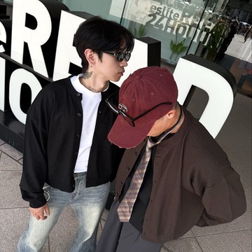 【AMERO】男裝 女裝 長袖紋理罩衫 小外套 透氣 彈性 情侶裝