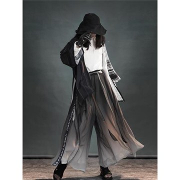 風雅司制原創蘭亭序中國風潮帥漢元素服男防曬衣女水墨短袖書法宋