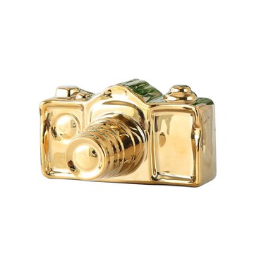 金銀色相機擺件現代風格模型書房桌面裝飾品樣板房書房軟裝飾品1入