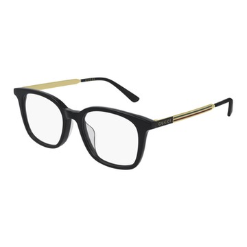GUCCI | 經典綠紅邊方框眼鏡 博雅黑