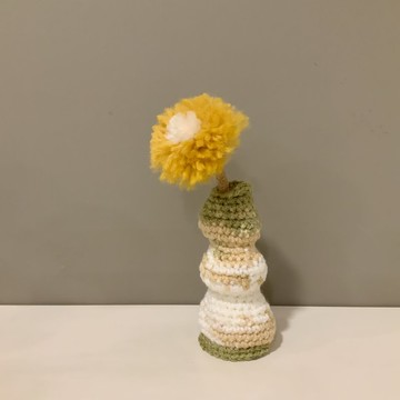 拙心 /療癒生活美學/織取一抹暖花/毛線花與手織花瓶