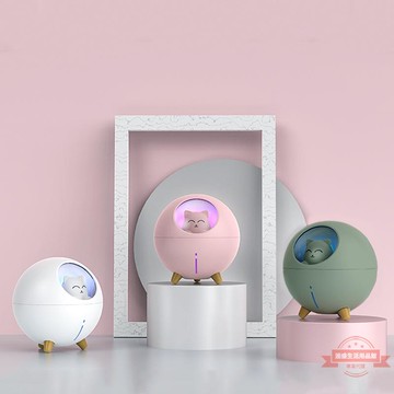 星球貓夜燈加濕器USB家用桌面辦公室臥室靜音噴霧補水迷你加濕器
