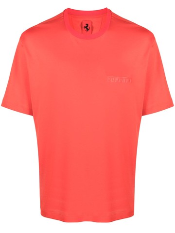 Ferrari - logo-embossed cotton T-shirt - men - Cotton/Polyamide/Spandex/Elastane - S - Red