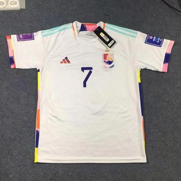 新品🌹卡塔爾2022速幹吸溼排汗比利時國家隊德布勞內短袖足球服套裝