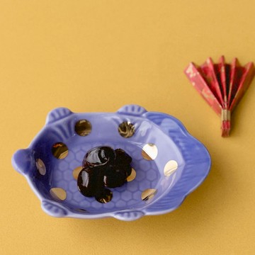 日本 amabro 有田燒豆皿 琉璃釉龜