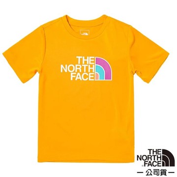 The North Face 兒童 FLASHDRY吸濕透氣短袖圓領T恤(亞洲版型)_黃色 N