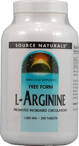 Source Naturals Free Form L-Arginine 1000 mg - 200 Tablets