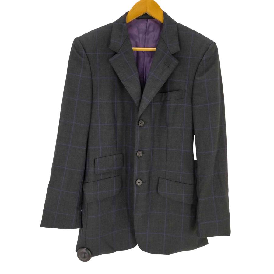 ポールスミス テーラードジャケット チェック シルク ネイビー ドット柄　M paul smith ポールスミス ドット柄テーラードジャケット