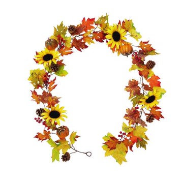 仿真藤條 萬圣節裝飾花藤  南瓜向日葵楓葉藤蔓 美式家居客廳裝飾