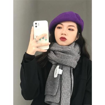 迷人紫色多色貝雷帽女復古純羊毛毛呢畫家帽秋冬文藝學院帽子百搭