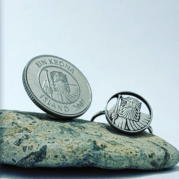 冰島一克朗(山巨人)硬幣戒指