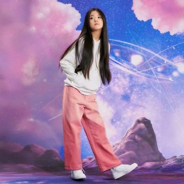 漸層牛仔褲粉色