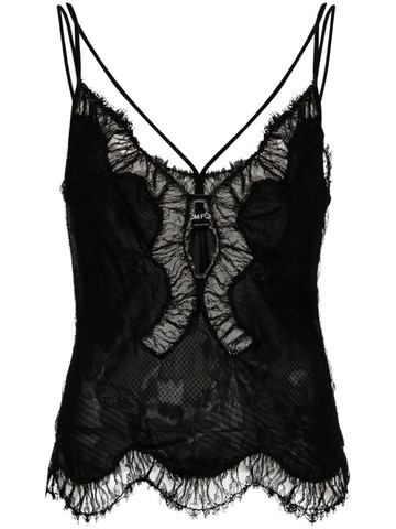 TOM FORD - Chantilly-lace slip top - women - Polyamide/Polyamide - 36 - Black