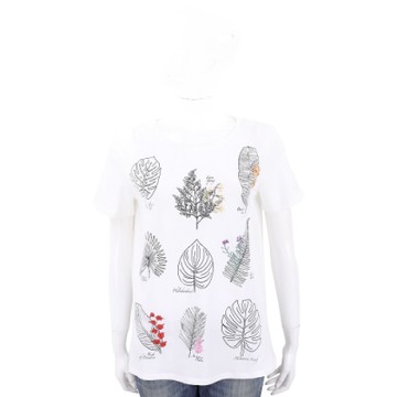 Max Mara-WEEKEND 植物圖鑑白色短袖T恤