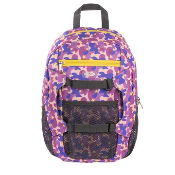 【HUGGER】登山背包 迷彩紫星 (A4尺寸/小學書包/小孩輕量/休閒童趣/防潑水/減壓肩帶/才藝/上學/後背)