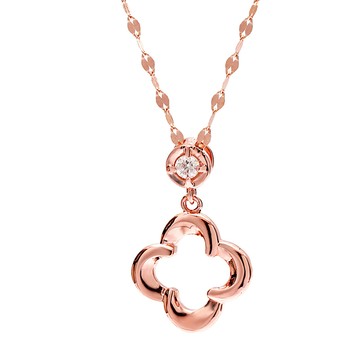 Juri.ette 14K/18K 女性花朵勒內金項鍊  14K金(45cm)  玫瑰金