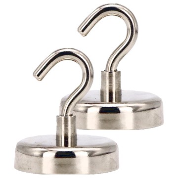 超強力磁鐵掛勾 適用於居家收納  鍍鎳色  2個