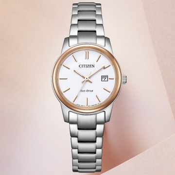 CITIZEN星辰 PAIR系列 光動能 簡約時尚腕錶 27.5mm/EW2319-97A