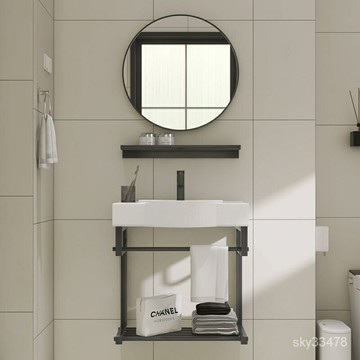 附發票 【破損補發】極簡小戶型  掛墻式洗手盆  傢用陽臺衛生間  陶瓷一體  洗臉池 麵盆  洗漱臺