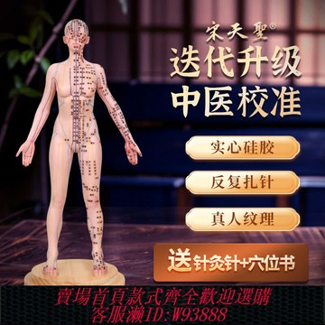 {臺灣公司貨 可打統編}針灸人體模型中醫穴位可扎針練習硅膠銅人大十二經絡圖真人小皮人