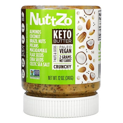 Nuttzo 生酮堅果醬，7 種堅果和種子，口感鬆脆，12 盎司（340 克）