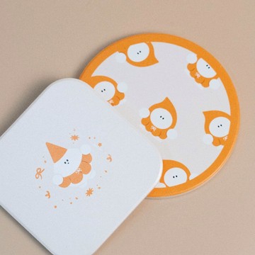 非客製商品 鶯歌陶瓷杯墊「小滴辦茶會」 吉祥物小滴周邊商品 de.a滴ㄟ