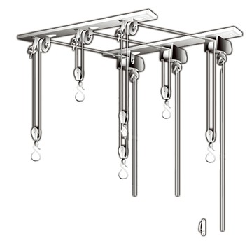 三桿式304不鏽鋼昇降晾衣架