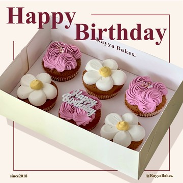 【Rayya Bakes】【6入】小花花杯子蛋糕／可愛小花讓你可愛一整天／最適合送禮的杯子蛋糕