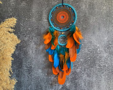 天然捕夢網綠松石橙 | ตาข่ายดักฝันสีส้มเทอร์ควอยซ์