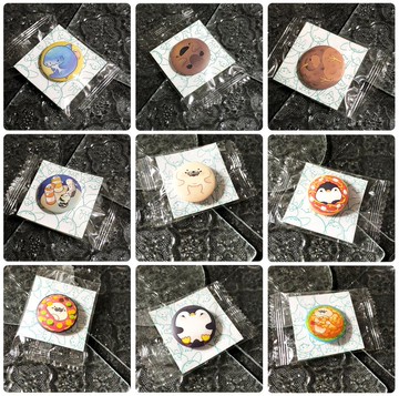 達姆豹可愛 圓形小胸章