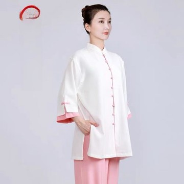 小和山太極服夏天新款高端棉麻亞麻太極拳練功服女夏季短袖薄服裝