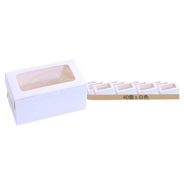 組裝式開窗禮品盒 中 16 x 9 x 7.5 cm  40個  白色
