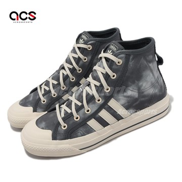 adidas 休閒鞋 Nizza HI RF J 童鞋 大童 高筒 白 復古 水洗 帆布 三葉草 愛迪達 GY7049
