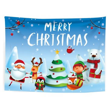 加絨雪景聖誕布  70 x 100cm  1個  雪景聖誕布