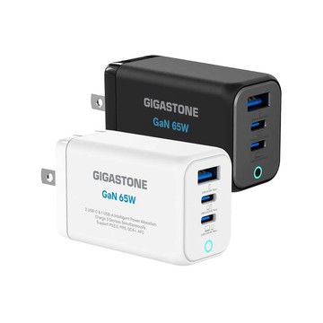 Gigastone 65W GaN氮化鎵三孔USB-C快速充電器PD-7656 插腳可收 (支援MacBook/筆電/iPhone17快充)