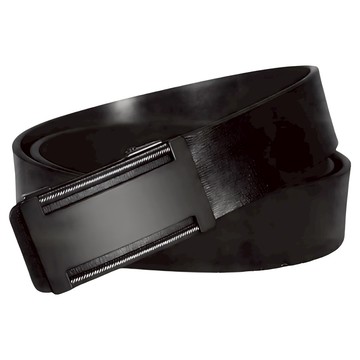 本革職人 真皮男仕極簡薄型金屬霧感免鑽孔伸縮自動扣皮帶 網格工字款 1個  黑色  125cm