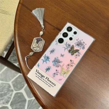 復古花朵立體蝴蝶適用三星S25Ultra手機殼S24Ultra保護套S23Ultra防摔殼S22Ultra亞克力全包小清新個性女新款