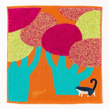 【Simple Zone】MiW style 紗布手帕毛巾 (貓和路旁的大樹)