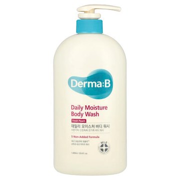 Derma:B, 日常保濕沐浴露，清新桃子香，33.8 液量盎司（1000 毫升）