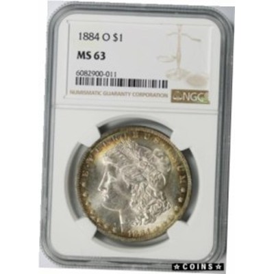 アンティークコイン 1884-O Morgan Silver Dollar $1 NGC MS63 Color