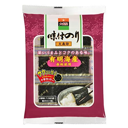 大森屋 味付のり サクッと仕上 12切5枚6束×10個