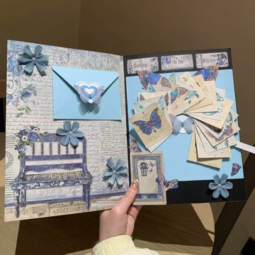 ✨臺灣出貨✨我愛你立體書DIY全套手工材料包送女友同學畢業禮物生日賀卡