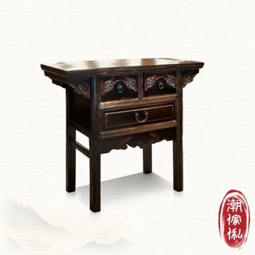 【C est Chic】浙江東陽三抽梓木雕刻櫃(純老件120年)-幅89cm W89*D40*H83 cm