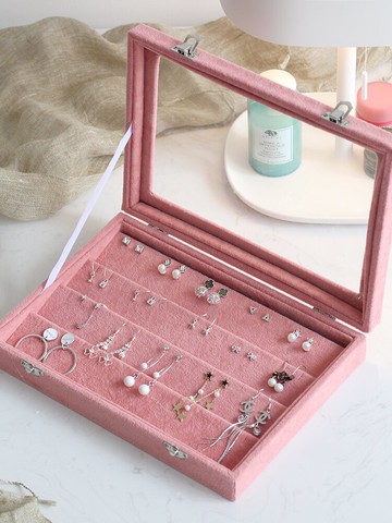 首飾收納盒女簡約歐式耳飾耳環耳釘發卡耳夾項鏈飾品收拾盒子整理1入